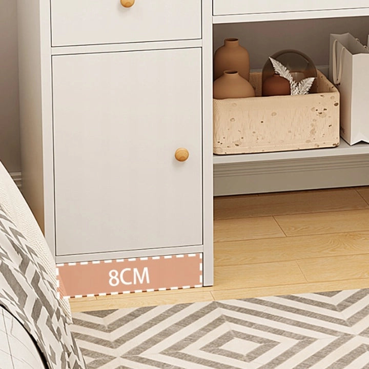 Toilette con specchio e cassetti bianca loft