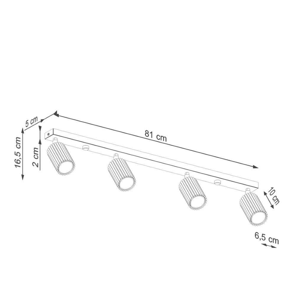 Lampada a soffitto KARBON 4L nero