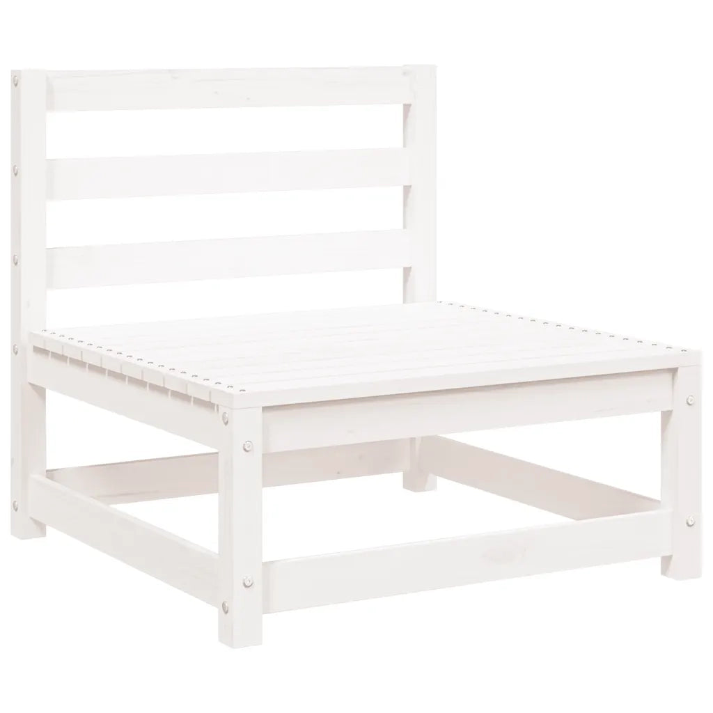Set Divani da Giardino 2 pz Cuscini Bianchi Massello di Pino 805761