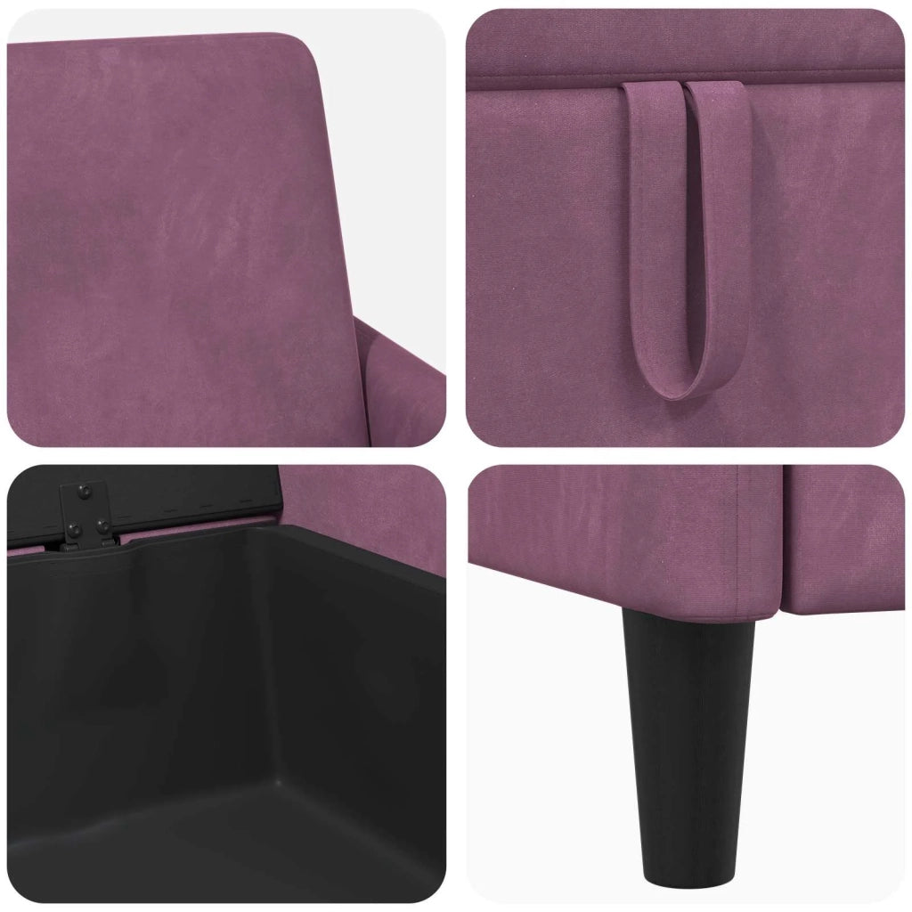 Set di Divani con Storage 2 pz Viola Poliestere 3429203