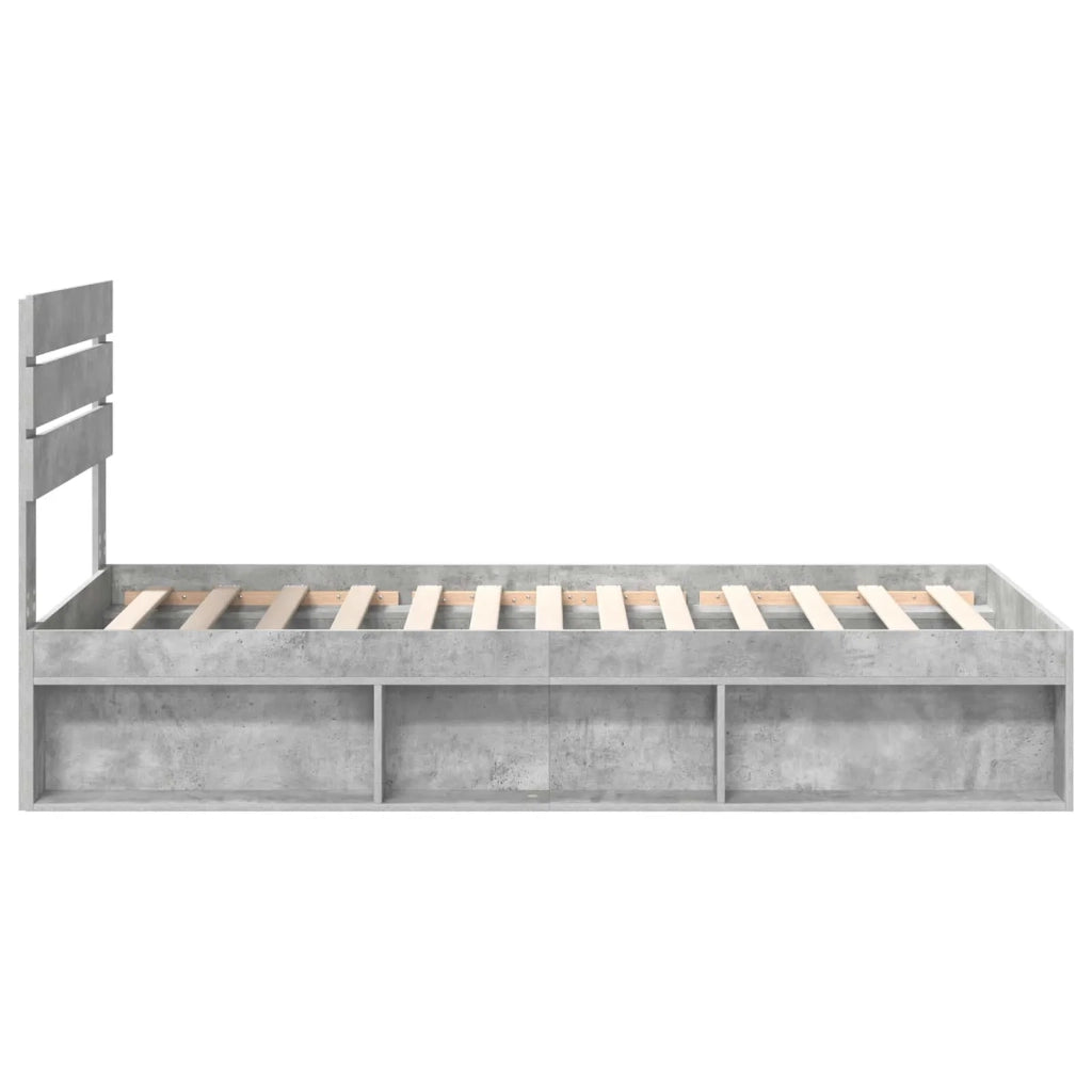 Letto singolo | Letto per adulti | Struttura del letto Grigio Concret¨¨ 75 x 190 cm Pino massello