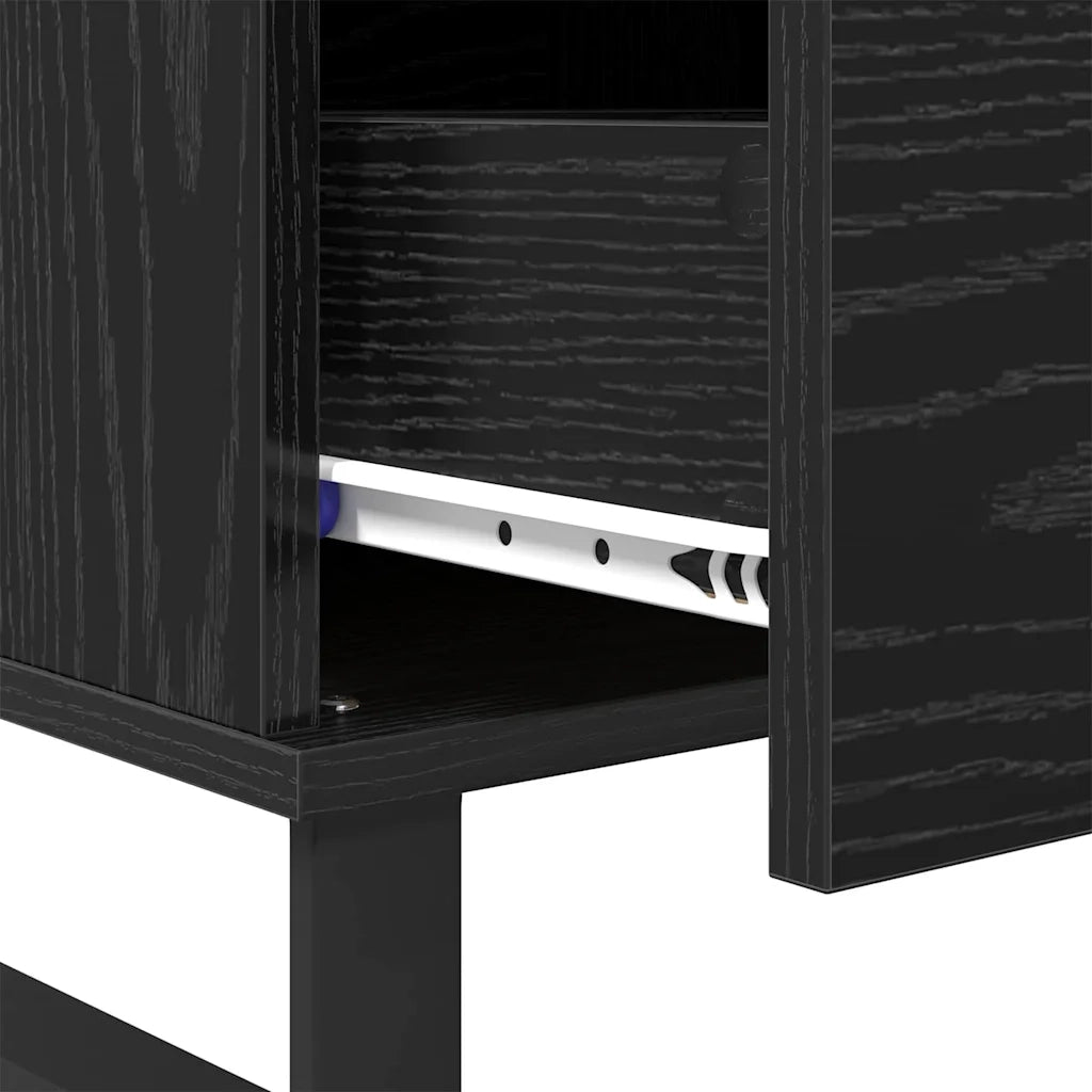 Tavolino da Salotto con Cassetto-Tavolino da soggiorno-Tavolo Rovere Nero 90 x 50 x 36,5 cm 839205