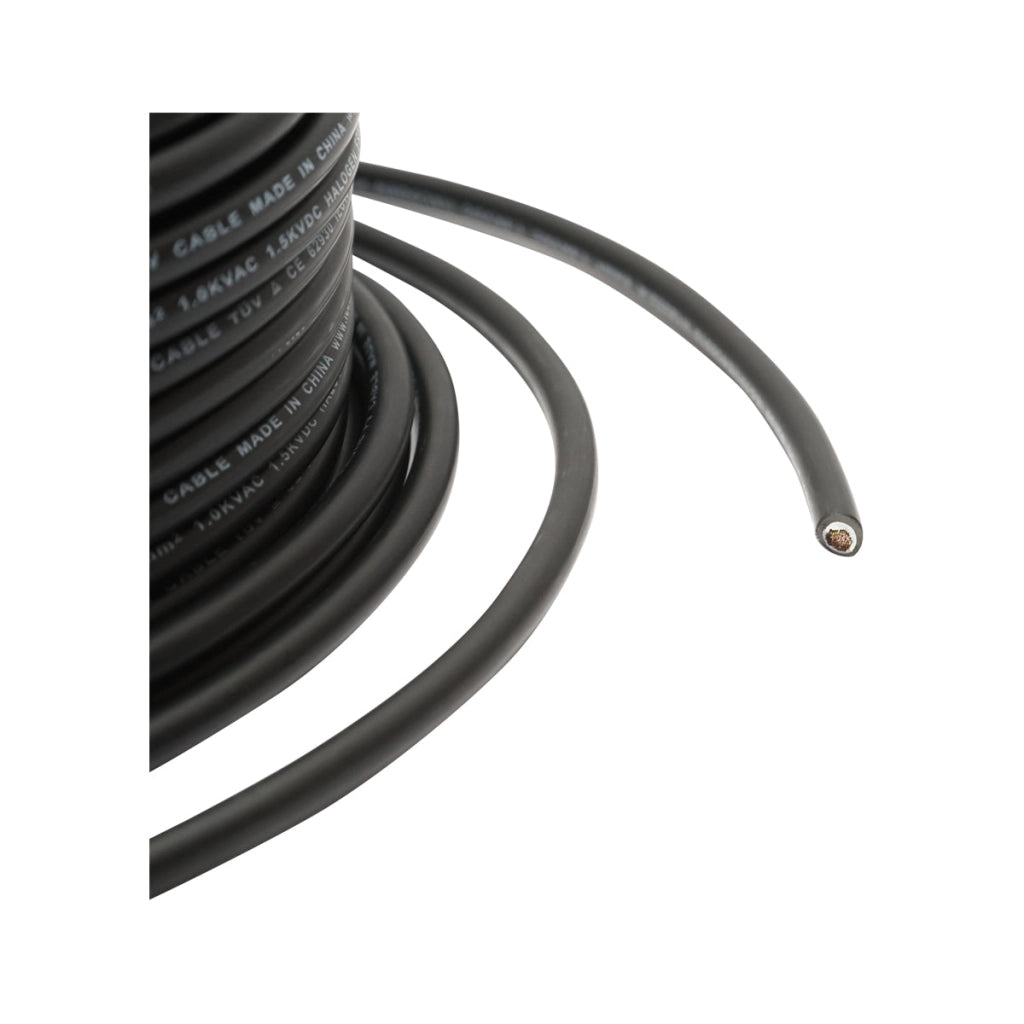 Rotolo di cavo per pannello solare 6mmx50m nero 1,5KV, H1Z2Z2-K Leader