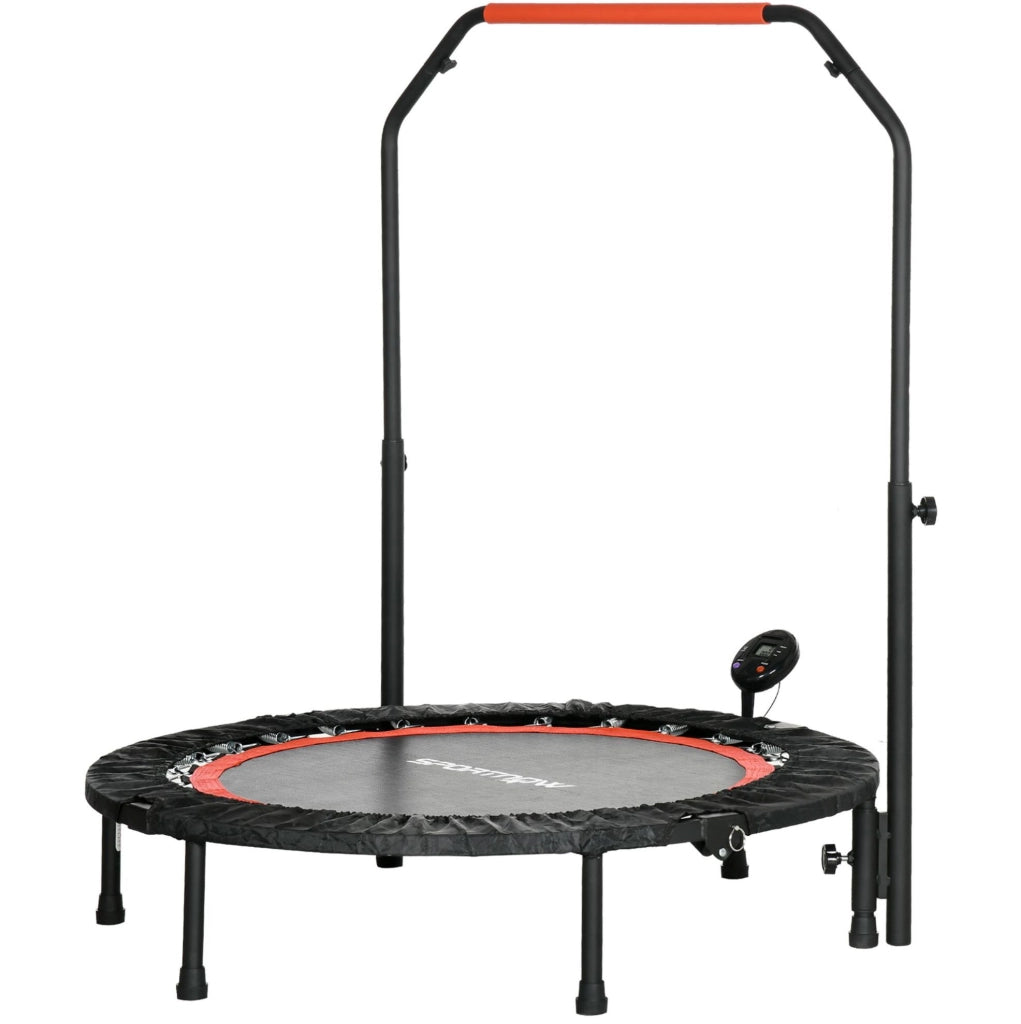 Mini trampolino fitness 102 cm nero; telaio in acciaio con monitor LCD