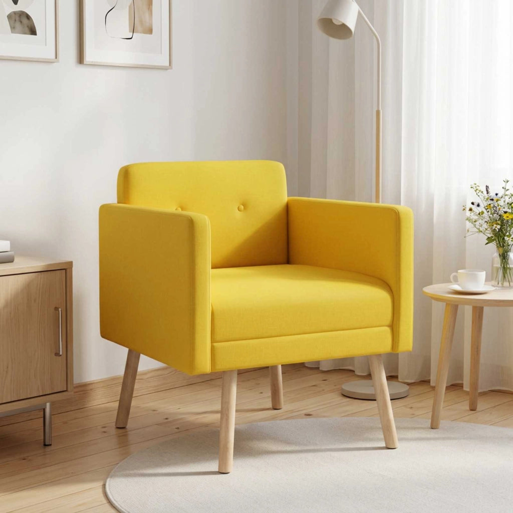 Sedia d'accento Giallo Chiaro Tessuto 42044791