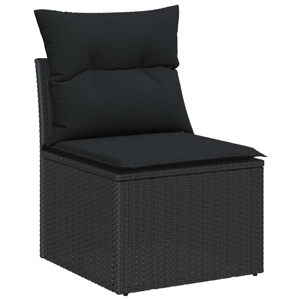 Set Divano da Giardino con archiviazione 8 pcs Nero Poly Rattan 3357516