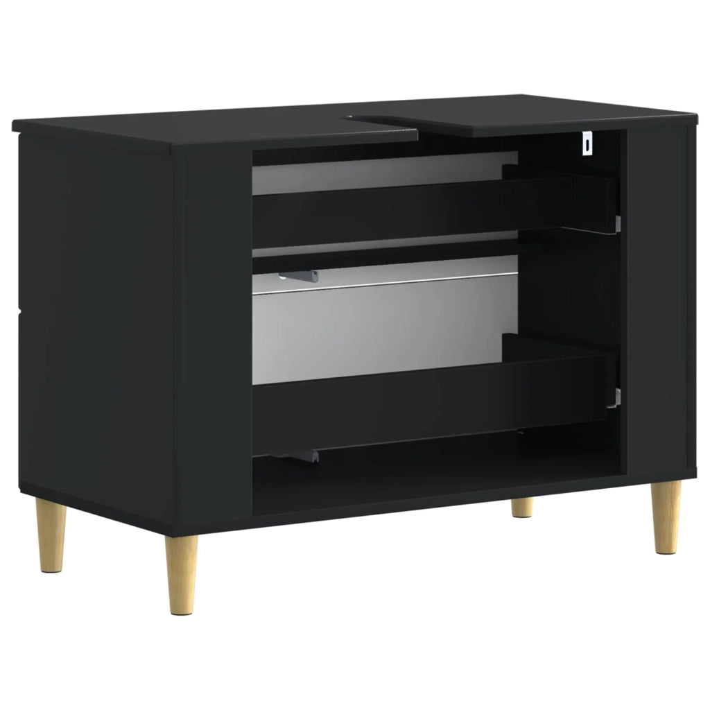Armadio per Lavabo da Bagno DELFT Nero 82 x 41 x 59 cm 897016