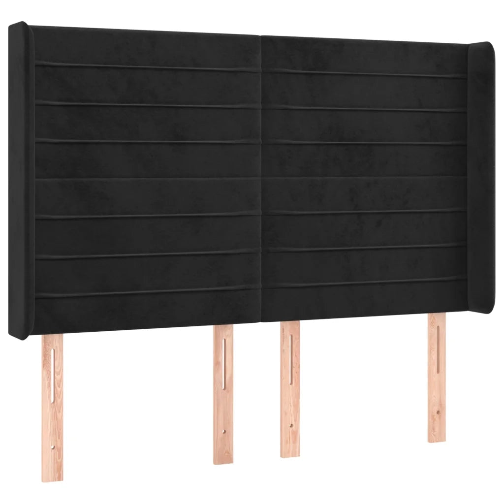 Testiera a LED-Testata con LED Nera 147x16x118/128 cm in Velluto 639081