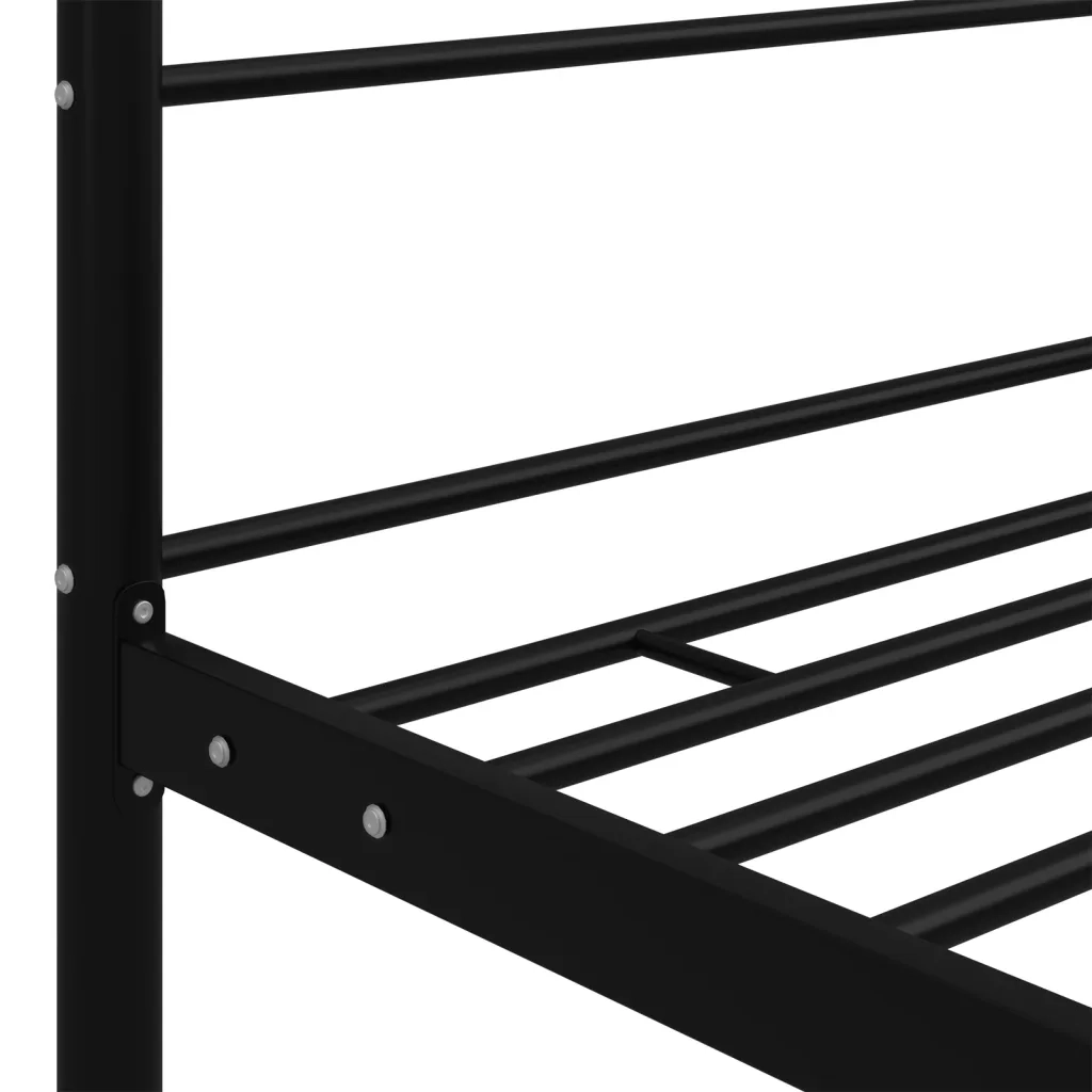 Letto a Baldacchino Nero in Metallo 90x200 cm 325051