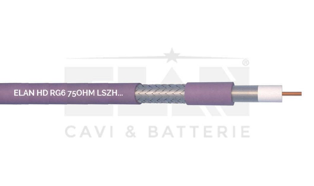 MATASSA CAVO ELAN COASSIALE HD RG6 75 OHM GUAINA LSZH 081061 100MT 100 M BOBINA