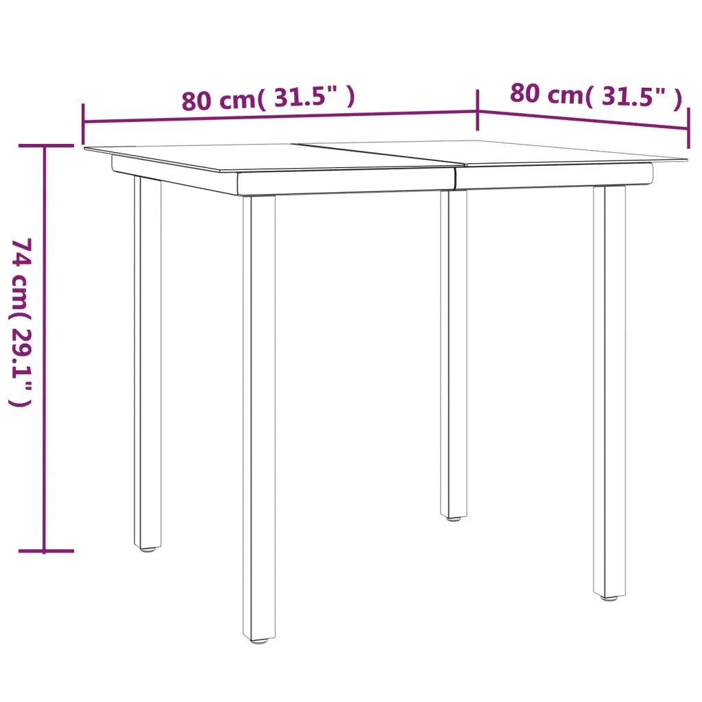 Set da Pranzo da Giardino 5 pz | Set Salotto da Giardino Nero con Cuscini in Polyrattan