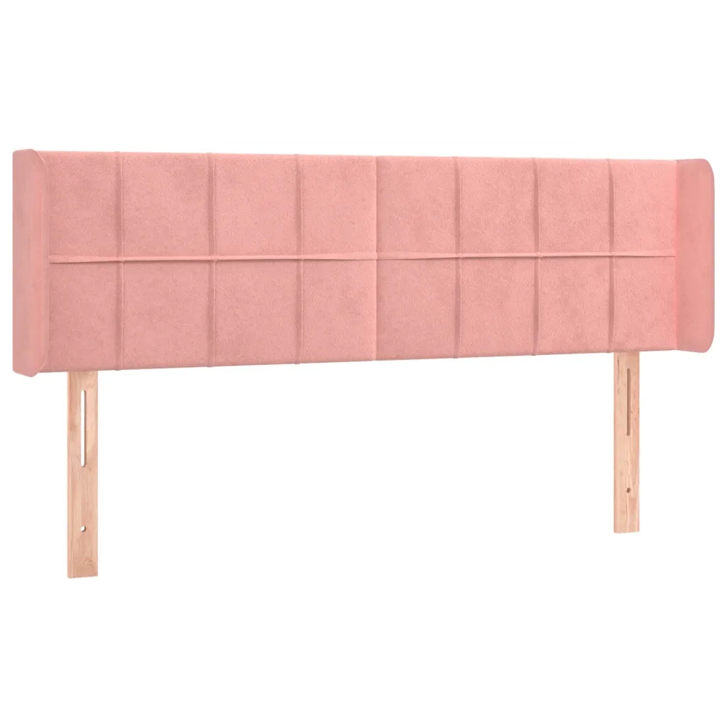 Testiera ad Orecchio-Testata con Orecchie Rosa 147x16x78/88 cm in Velluto 115819