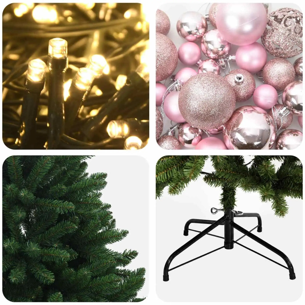 Albero di Natale artificiale verde medio con palline 210 cm 3466744