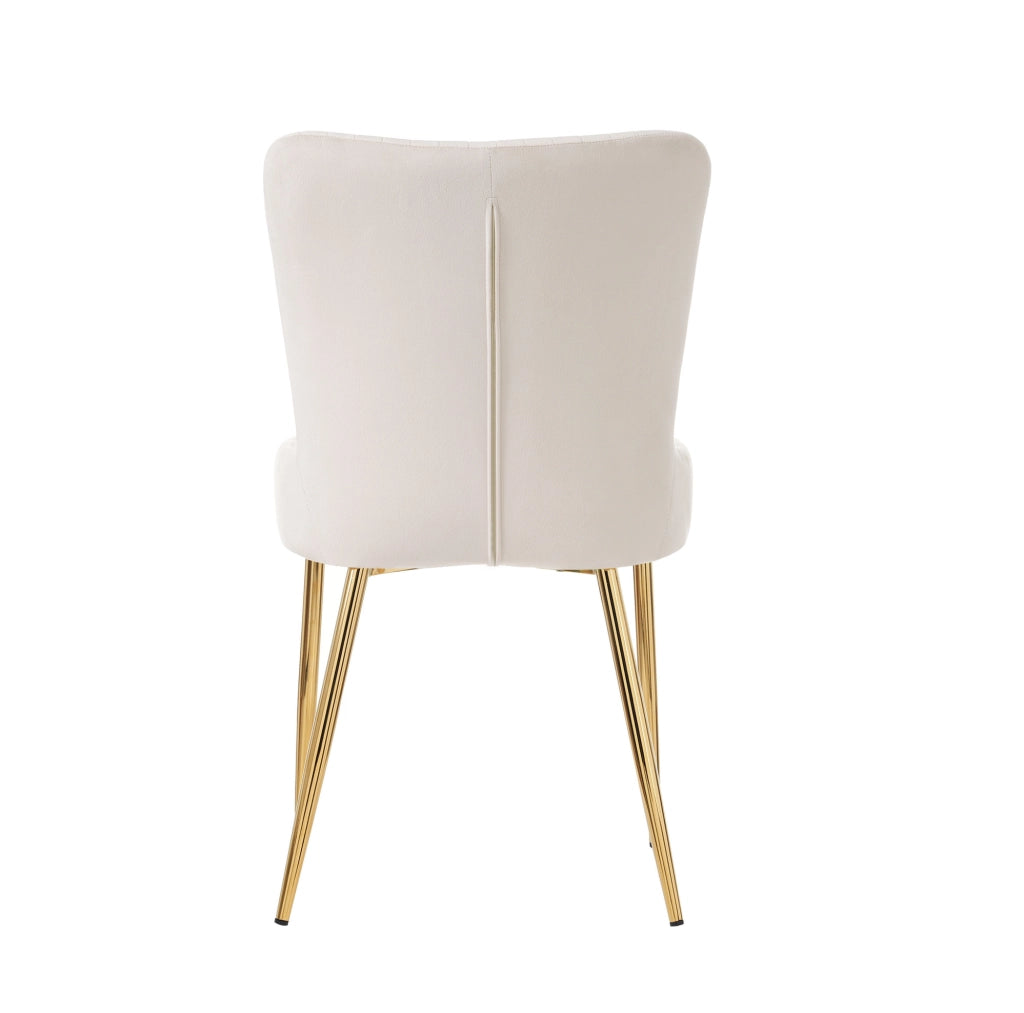 SEDIA DA PRANZO in velluto beige e oro Set da 4 pezzi