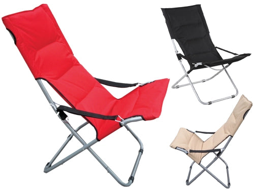 SEDIA PIEGHEVOLE DA SPIAGGIA IMBOTTITE NIDO NERO 60X47XH92 CM