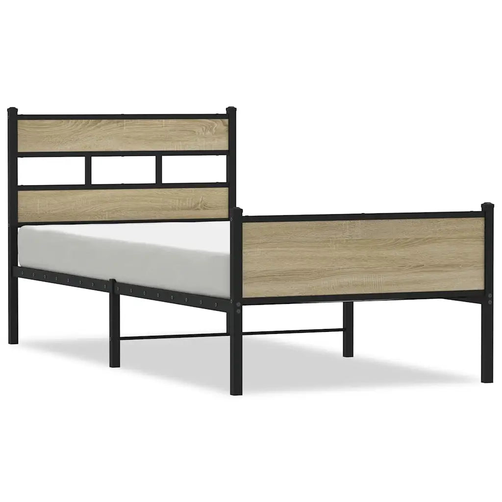 Giroletto senza Materasso-Struttura Letto Rovere Sonoma 90x200 cm in Truciolato 245903