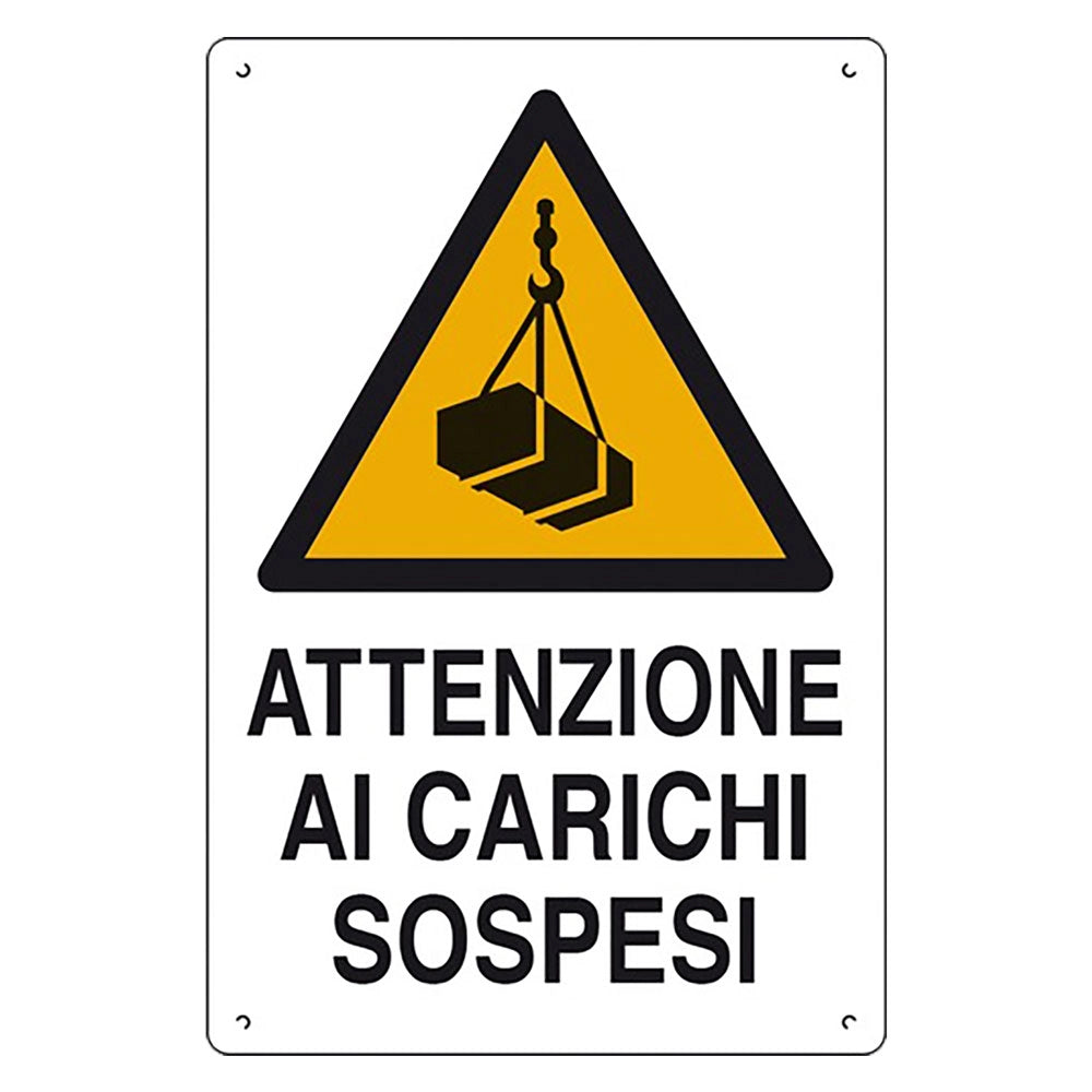 Cartello Eurosignals Attenzione ai Carichi Sospesi 10 Pezzi 60 X 40 cm