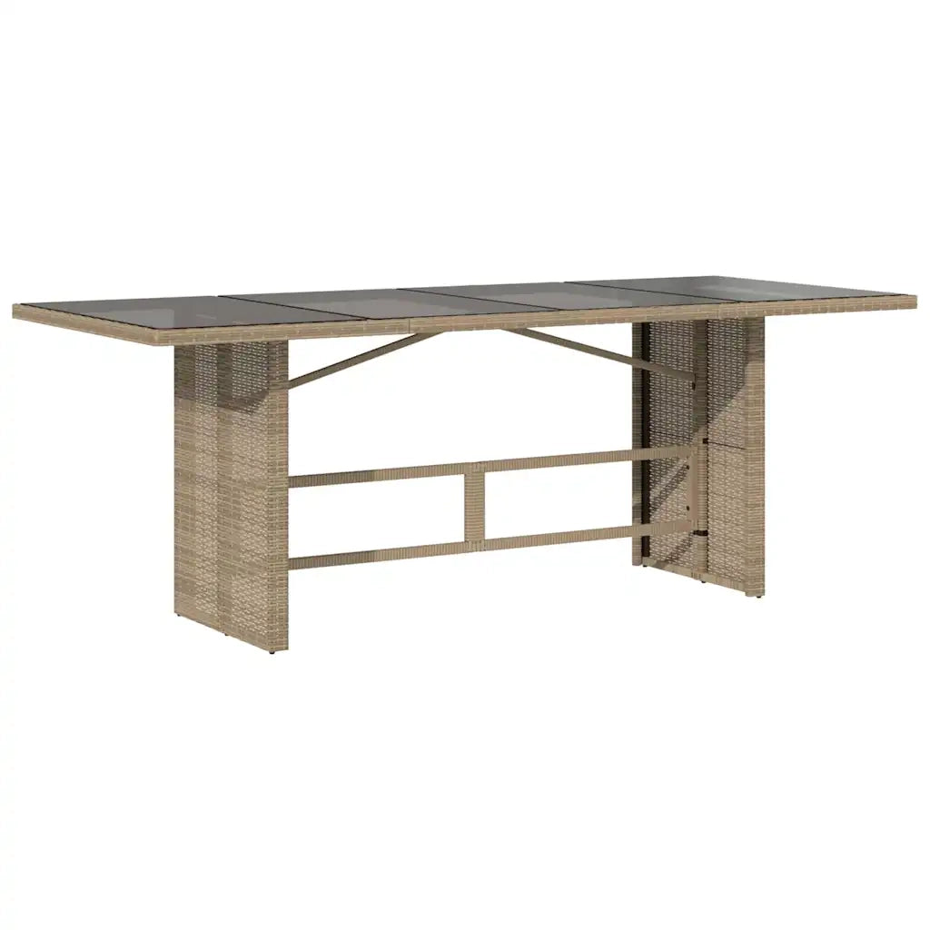 Set da Pranzo per Giardino 9 pcs Beige polyrattan