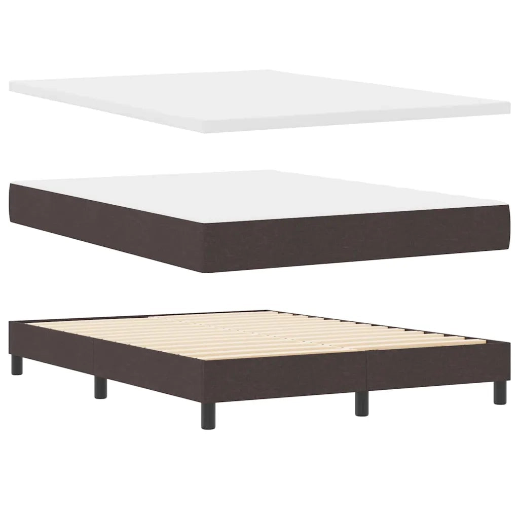 Letto a molle con materasso Marrone Scuro 140 x 200 cm Tessuto 3340027