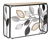 Console Autumn 108x36,8x80 cm in Ferro e MDF e Vetro Multicolor