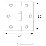CERNIERA MEZZO COLLO OTTONE mm. 50x40 - pz. 2  - Blister Koncreto