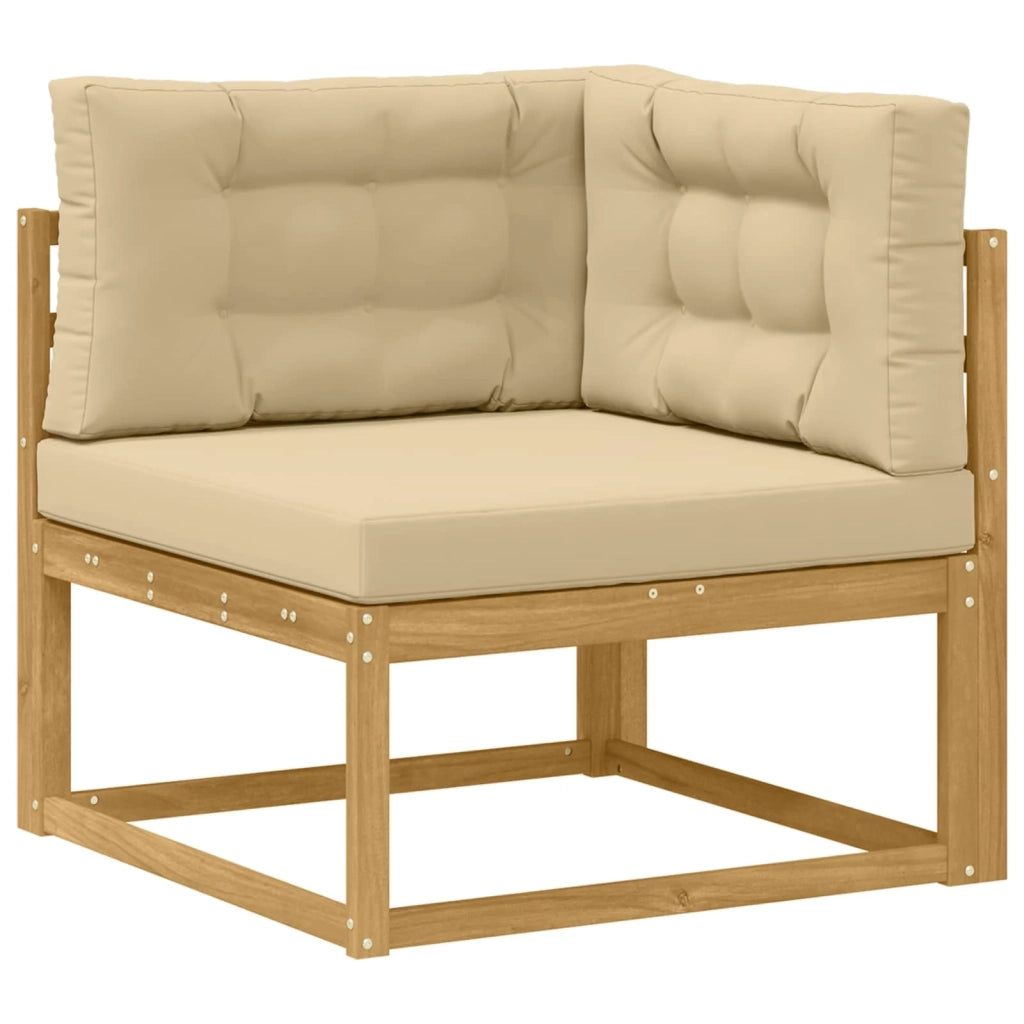 Set di divani da esterno 4 pz Bianco e Beige Poliestere 3386522