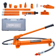 Martinetto Idraulico 12T, Pressa Idraulica Portatile per Carrozzeria, Telaio e Costruzione Auto, Corsa 132 mm, Tubo Olio 1,4 m e Custodia Resistente
