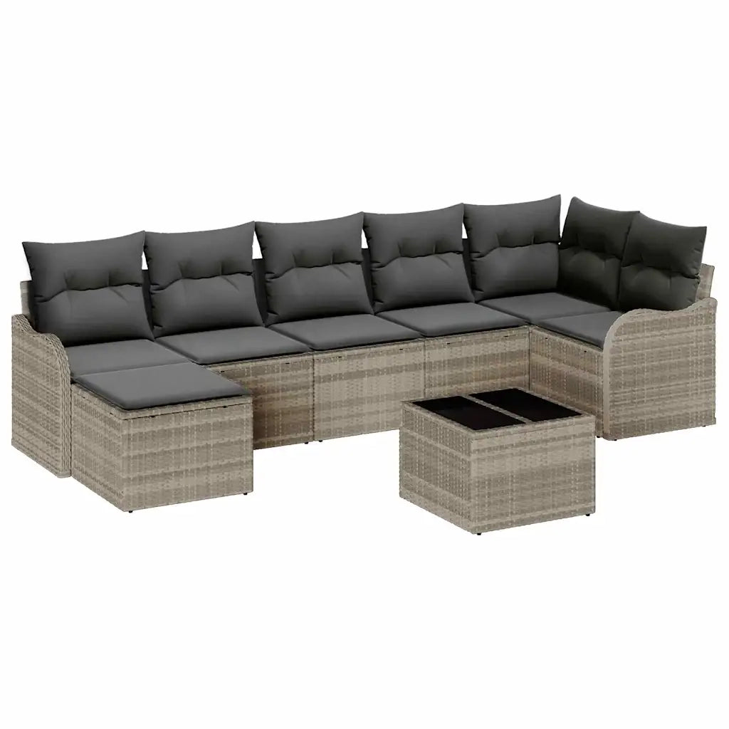 Set Divano da Giardino Grigio chiaro polyrattan 3345802