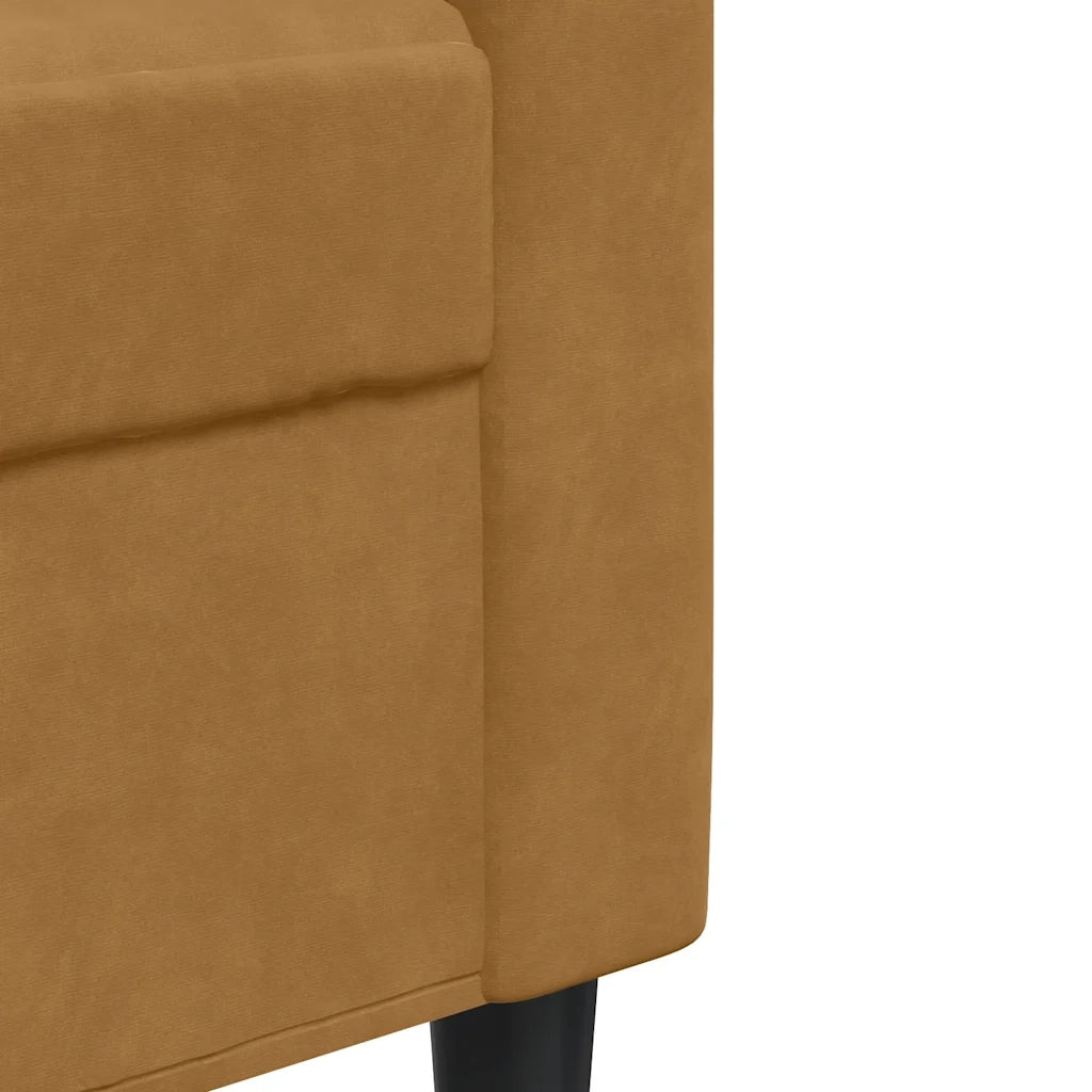 Set di Divani 2 pz con Cuscini Marrone in Velluto