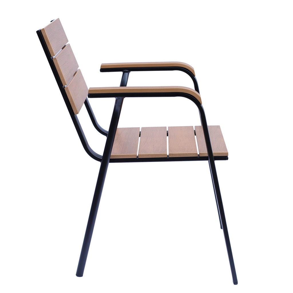 Oviala - Sedia da giardino in alluminio e legno sintetico