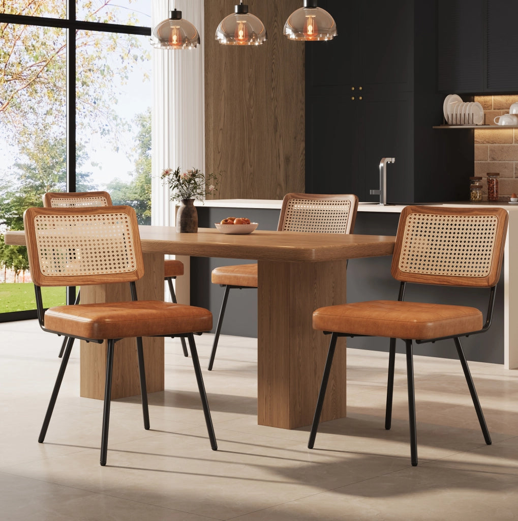 SEDIA da pranzo 61x46x79 cm Marrone in PU e metallo