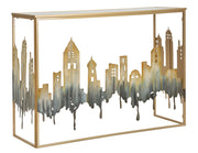 Console City 110x38,5x81 cm in Ferro e MDF e Vetro Multicolor