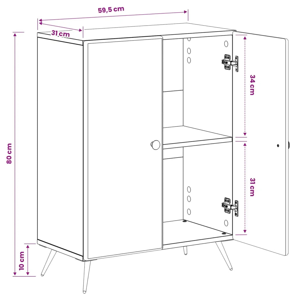 Mobiletto da Bagno BREDA Sonoma grigio 59,5 x 31 x 80 cm 897501