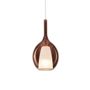 Sospensione Contemporanea Kalique Vetro Rame Bianco E Cromo 1 Luce E27 H36Cm