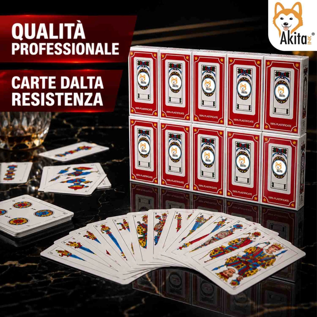 Akitaink 12 Mazzi Carte Trevisane Plastificate da Gioco