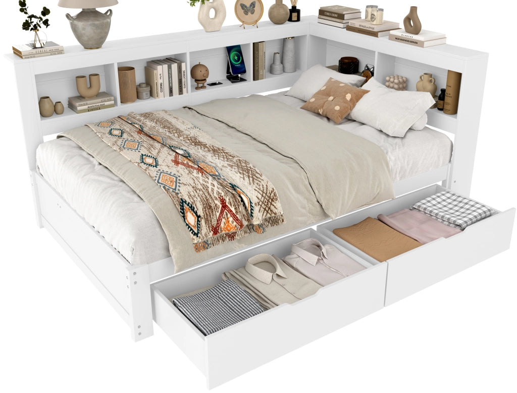 Letto divano con funzione letto a scomparsa in MDF e pino 140x200 cm