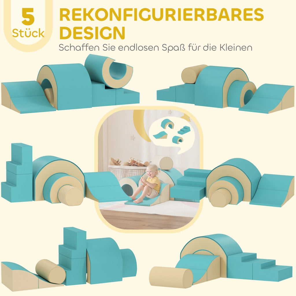 Set 5 Blocchi Morbidi Schiuma ¨C Xylo ¨C Bambini Forme Creative Verde