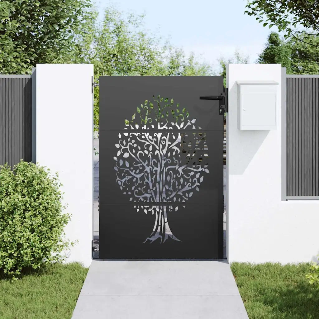 Cancello da giardino con blocco Nero 85 x 125 cm 42015860