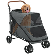 Passeggino per Cani Pieghevole ¨C Xylo ¨C Per Cani Grandi fino 30kg Ruote 360¡ã Grigio