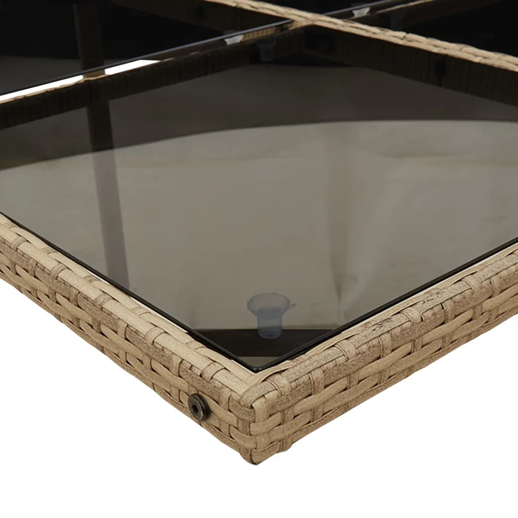 Set da Pranzo da Giardino 7 pz con Cuscini Beige in Polyrattan 3277677