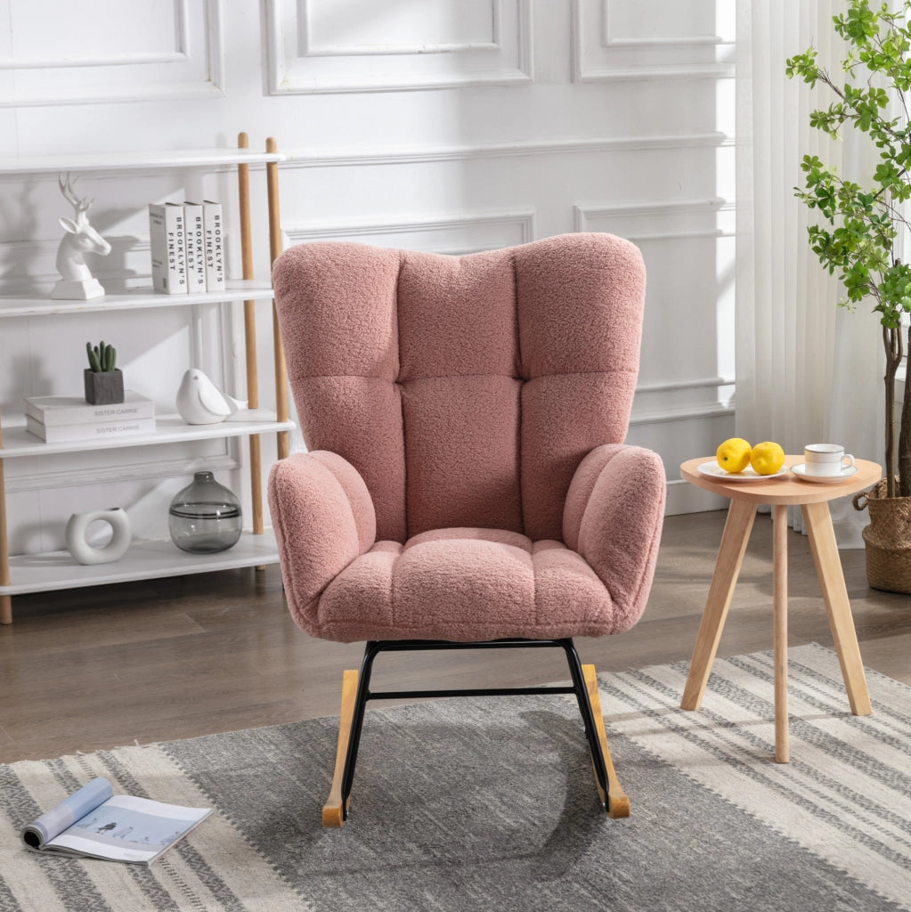 POLTRONA A DONDOLO 80x70x95 cm Teddy Rosa