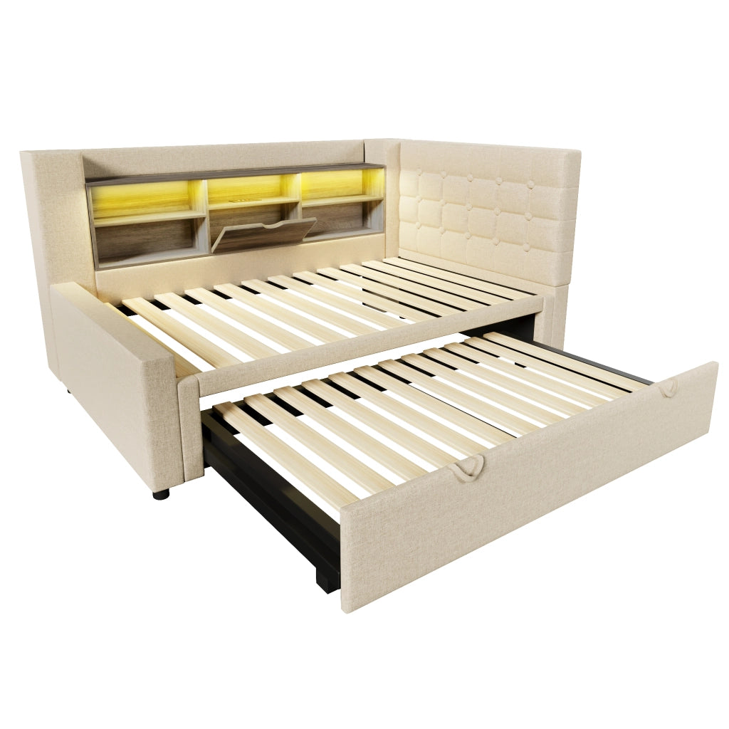 Letto singolo 90x200 cm con letto estraibile 90x190 cm