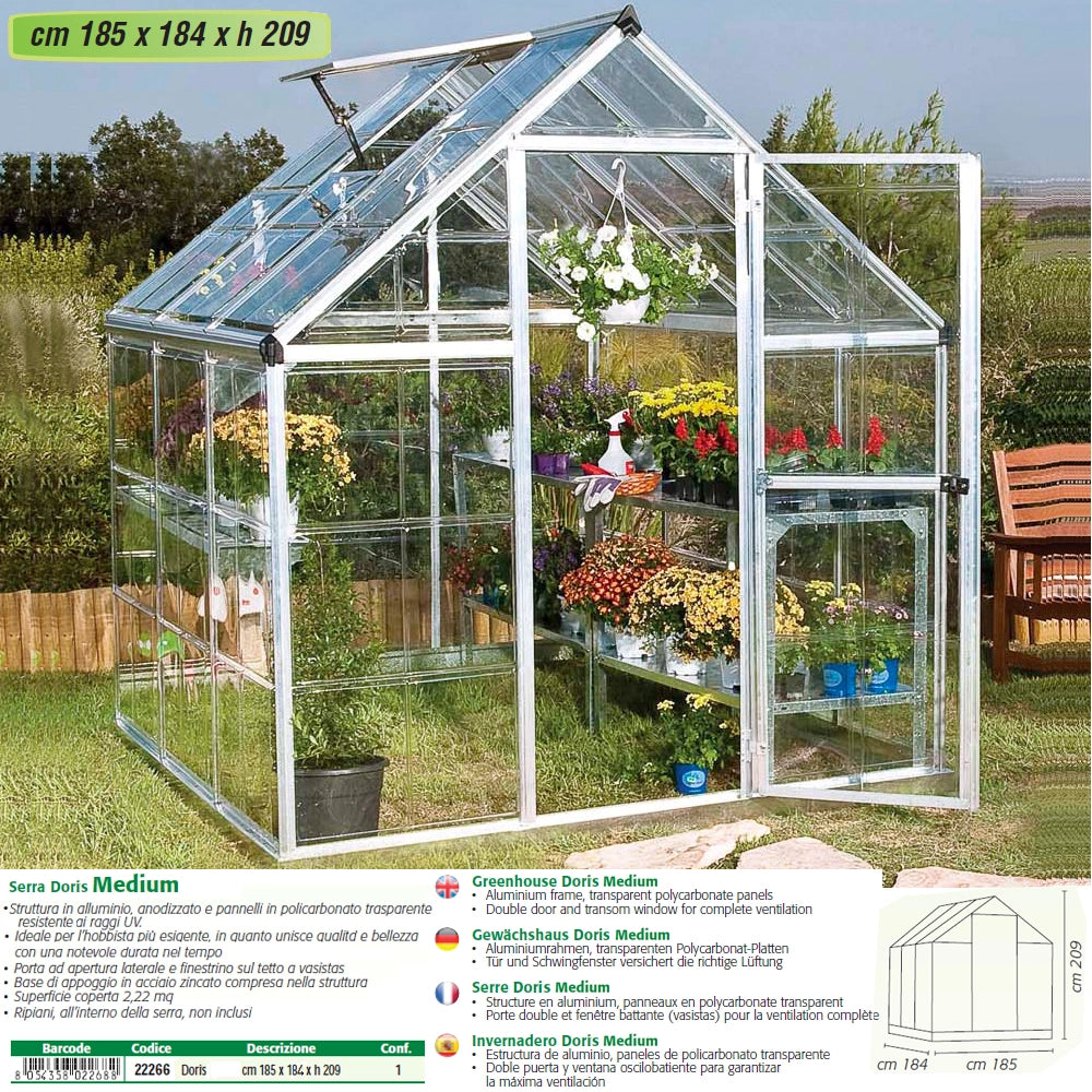 Doris serra da giardino in alluminio anodizzato (medium)