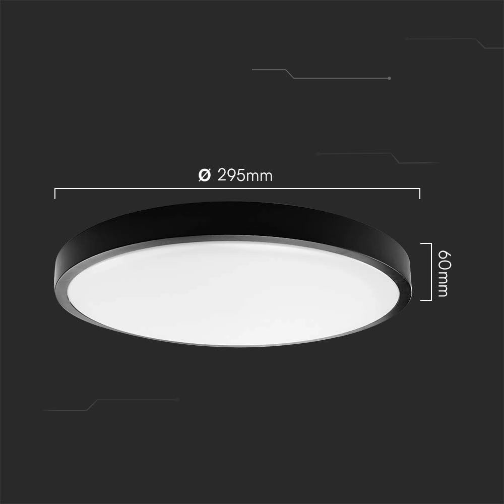 Plafoniera LED V-TAC 36W 35cm nera IP44 4000K 3820lm