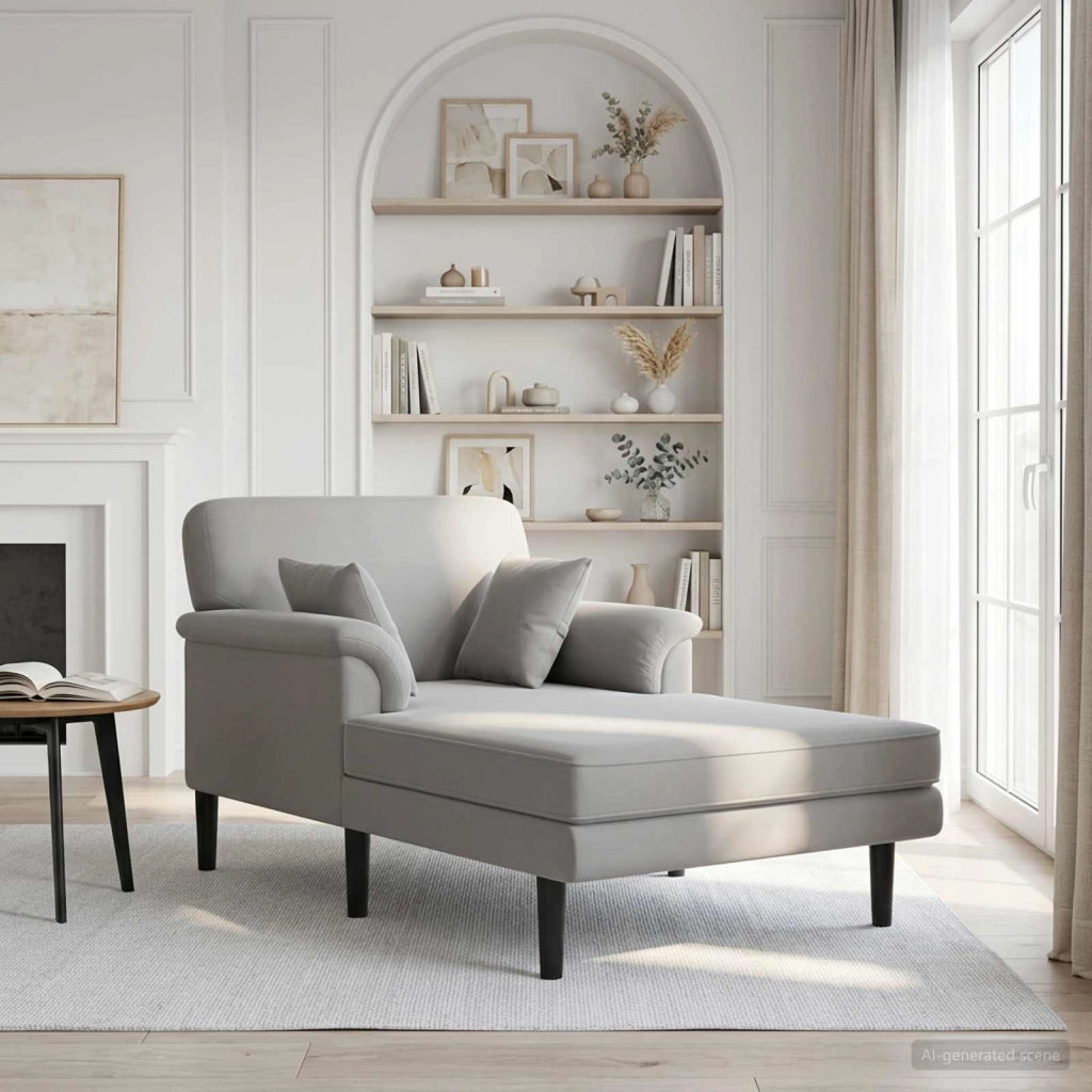 Chaise longue Grigio Chiaro Velluto 42048040