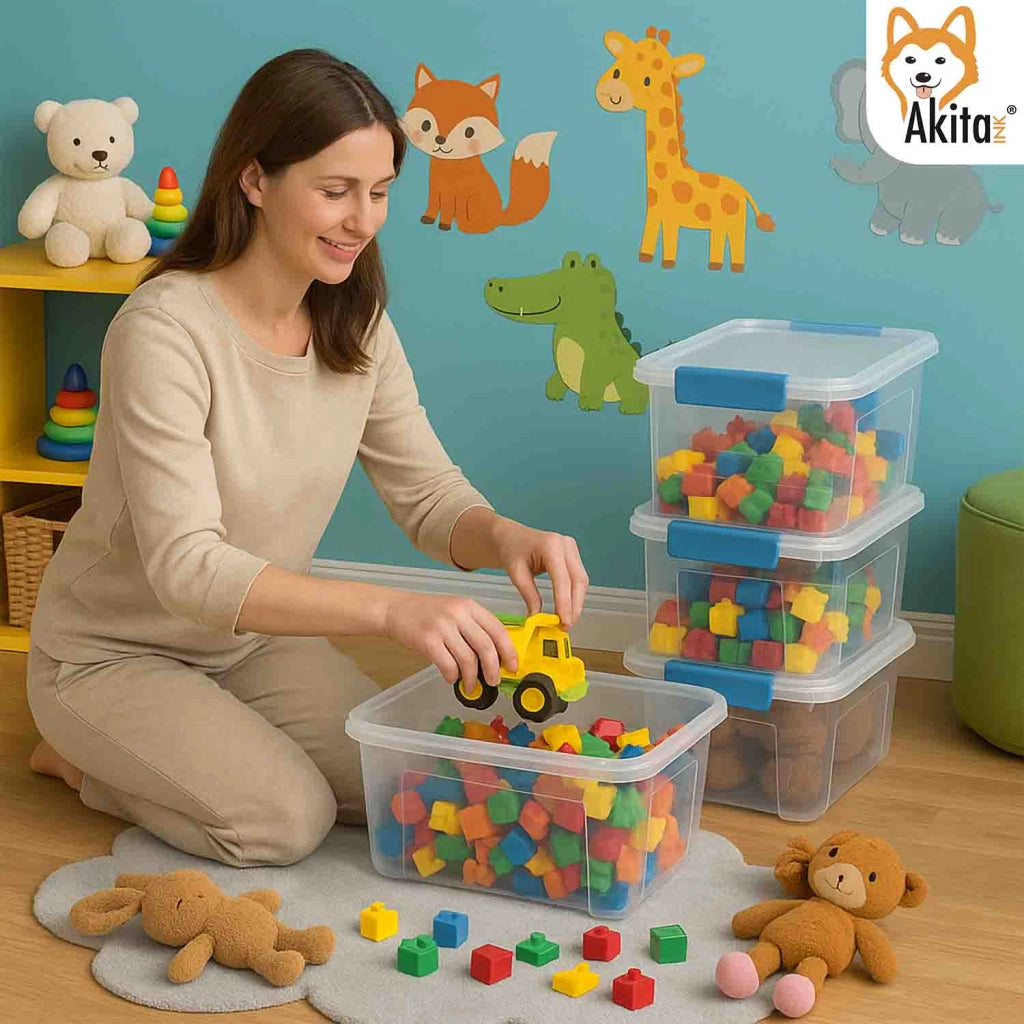 Akitaink Set 4 Contenitori Plastica Trasparenti con Clip