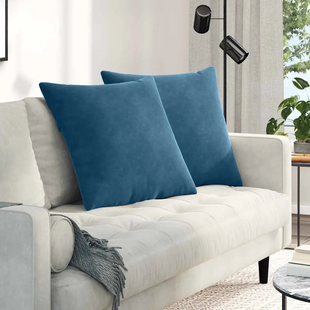 Cuscini da Divano 2 pcs Blu 80 x 80 cm Tessuto in Cords 42014056