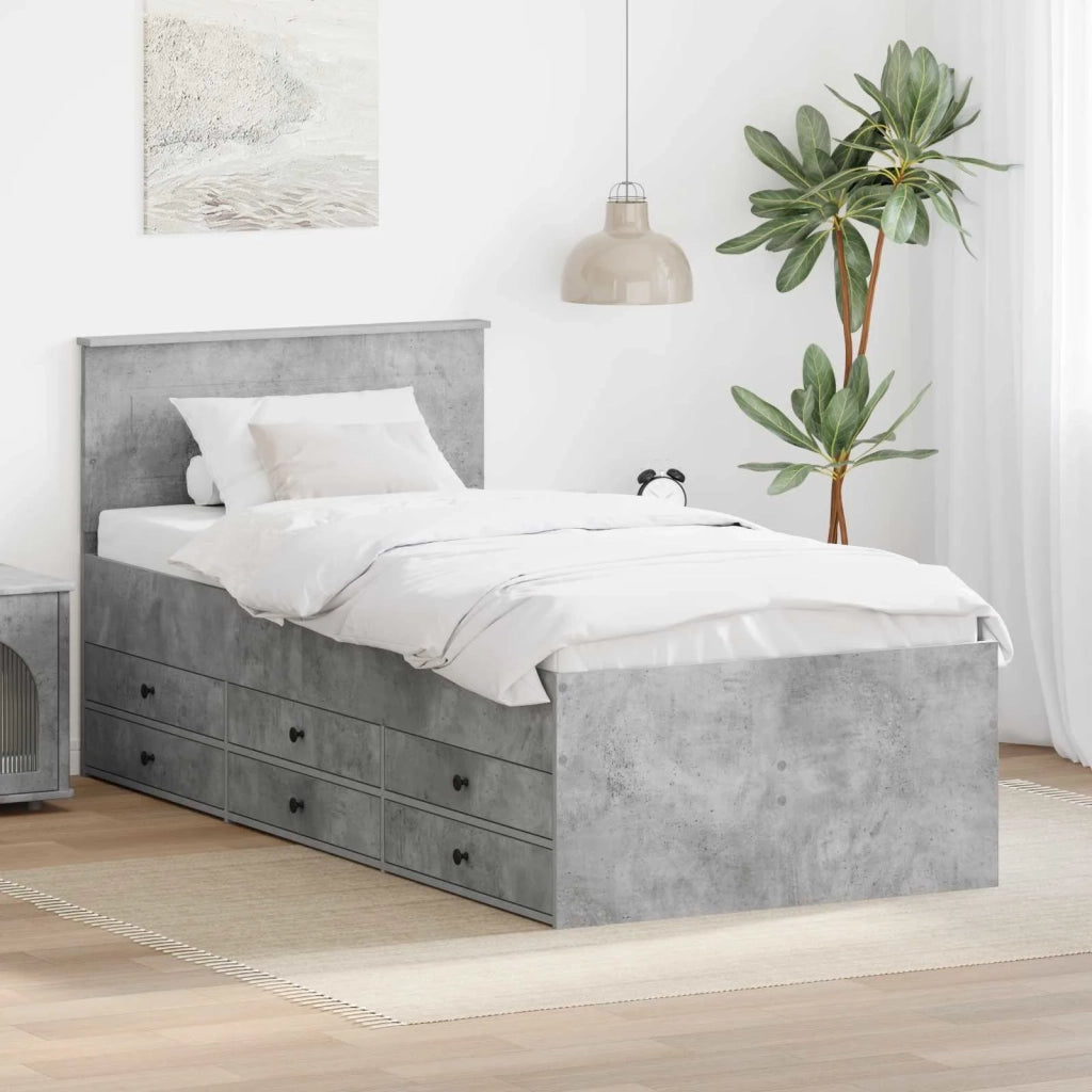 Daybed Grigio Cemento e Nero 70 x 190 cm Legno multistrato 3408539