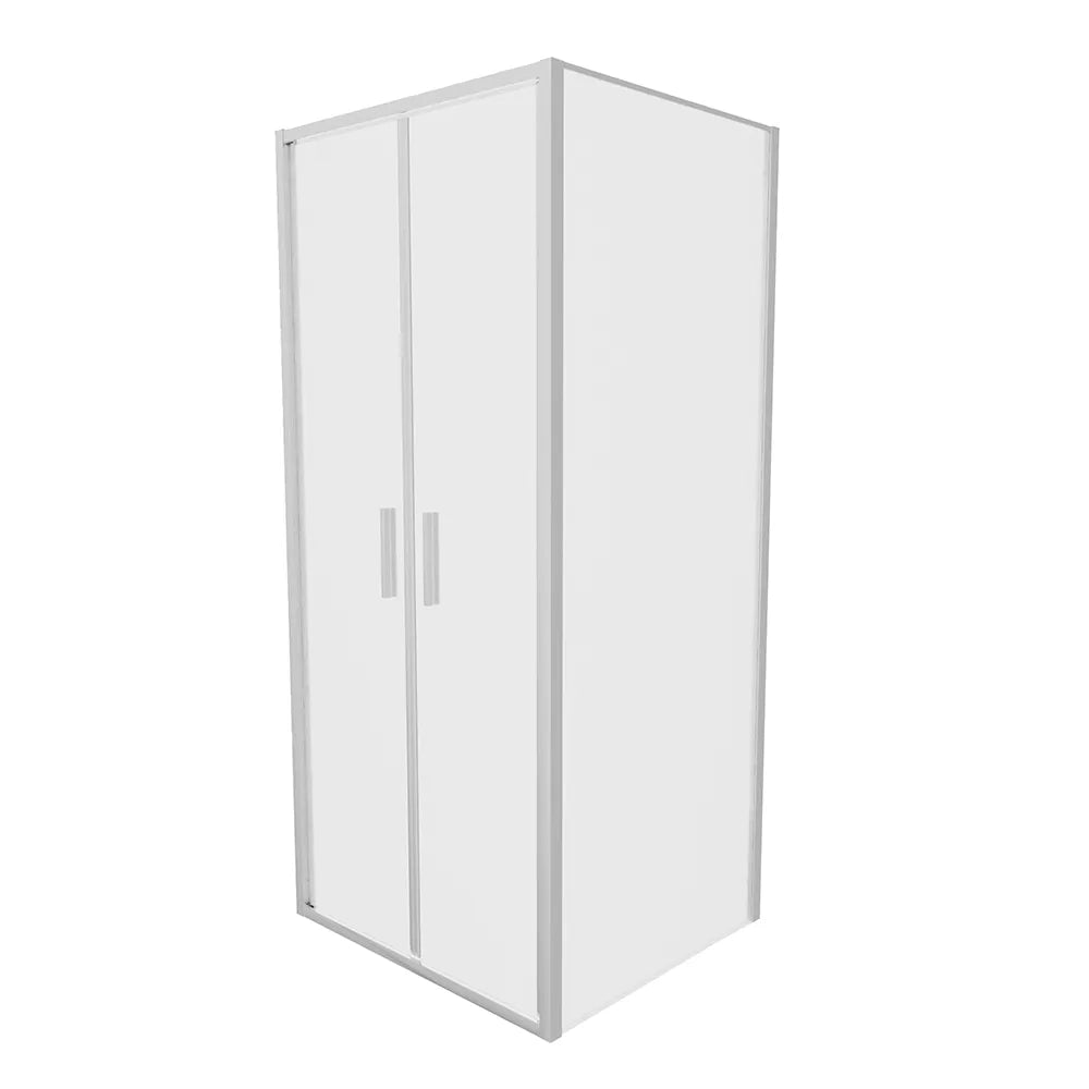 Box doccia slim 80x70cm con porta saloon e parete fissa profili cromati e vetro 6mm anticalcare opaco h190| Portofino