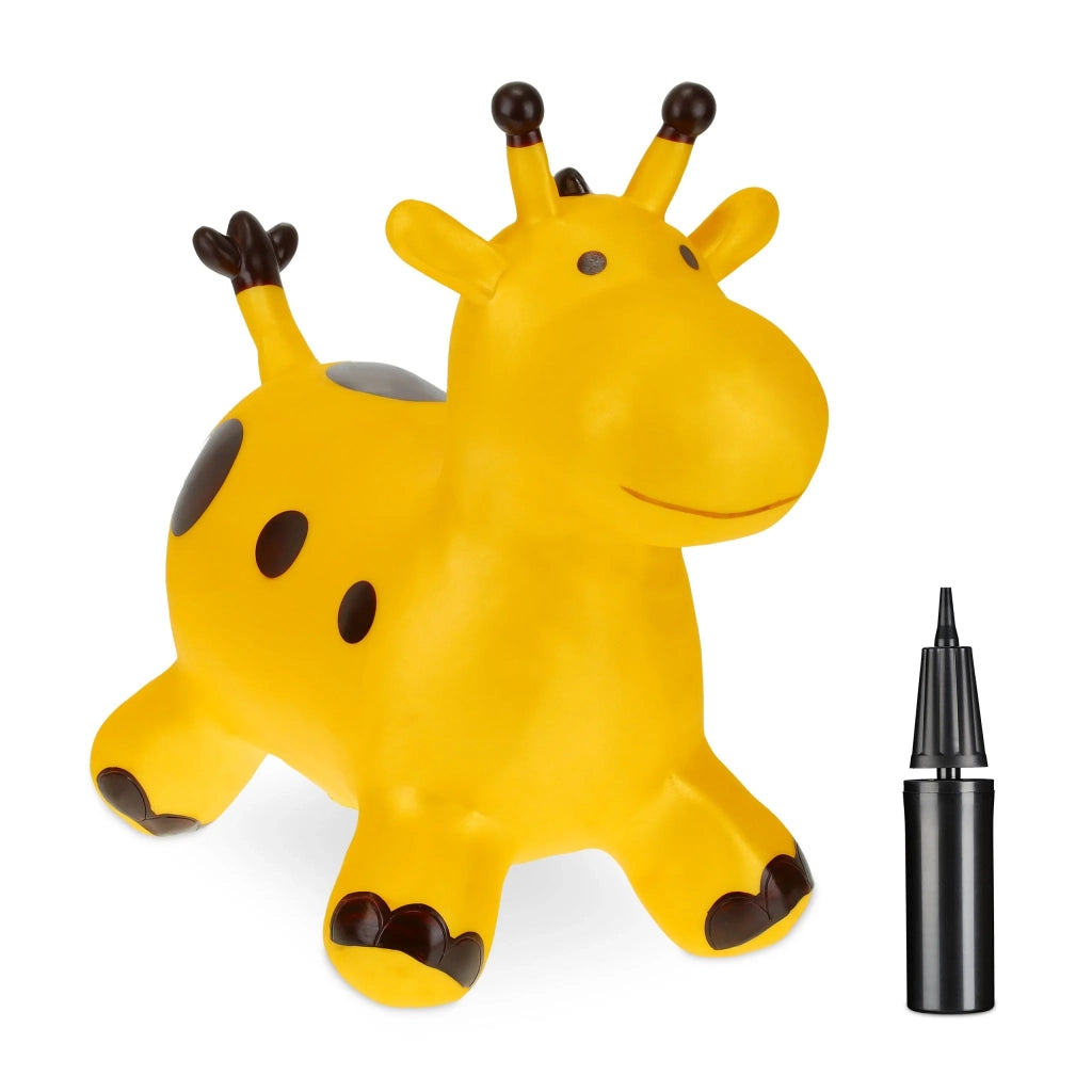 Animale saltarello giraffa ludico interno esterno 60 x 30 cm migliora equilibrio e coordinazione in PVC giallo 13_0012460